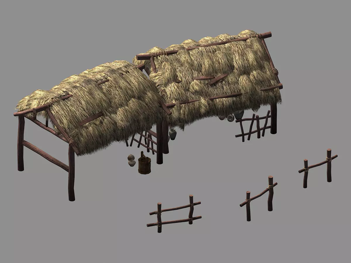 Architecture-Desert-Thatched Shed 12 3D model_0