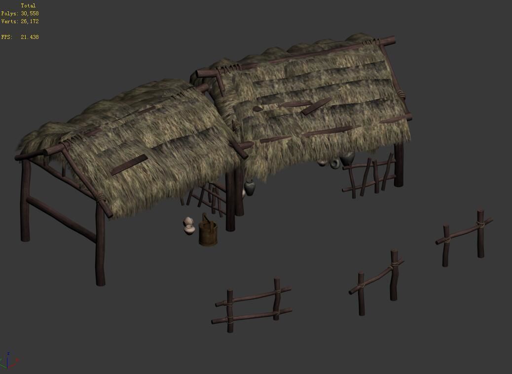 Architecture-Desert-Thatched Shed 12 3D model_4