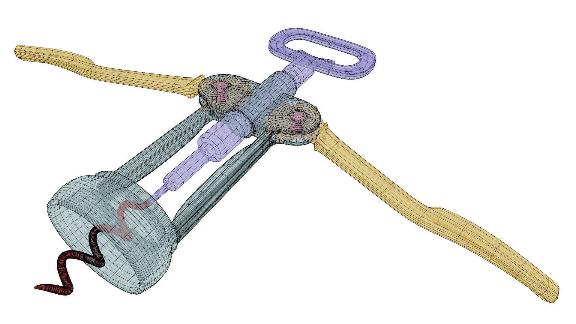 Corkscrew wine 3D model_21