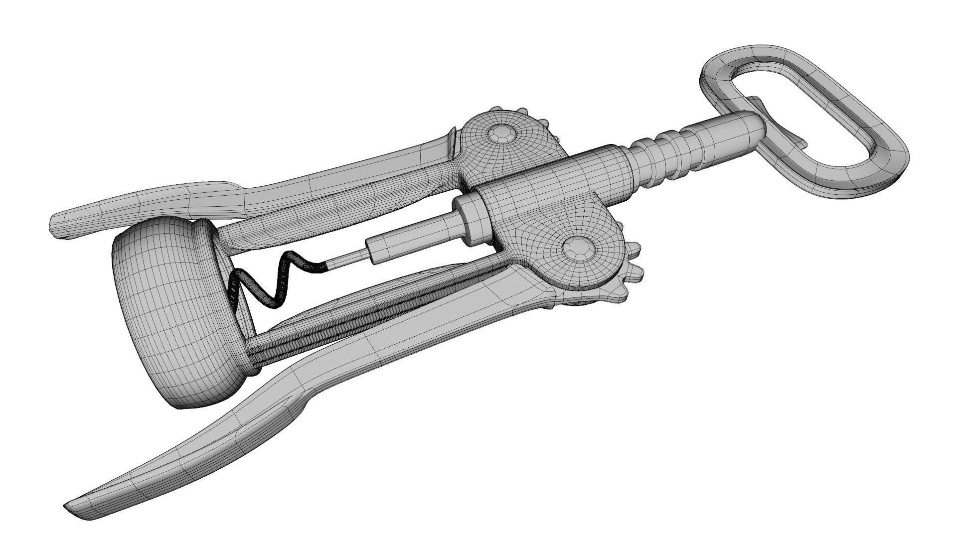 Corkscrew wine 3D model_15