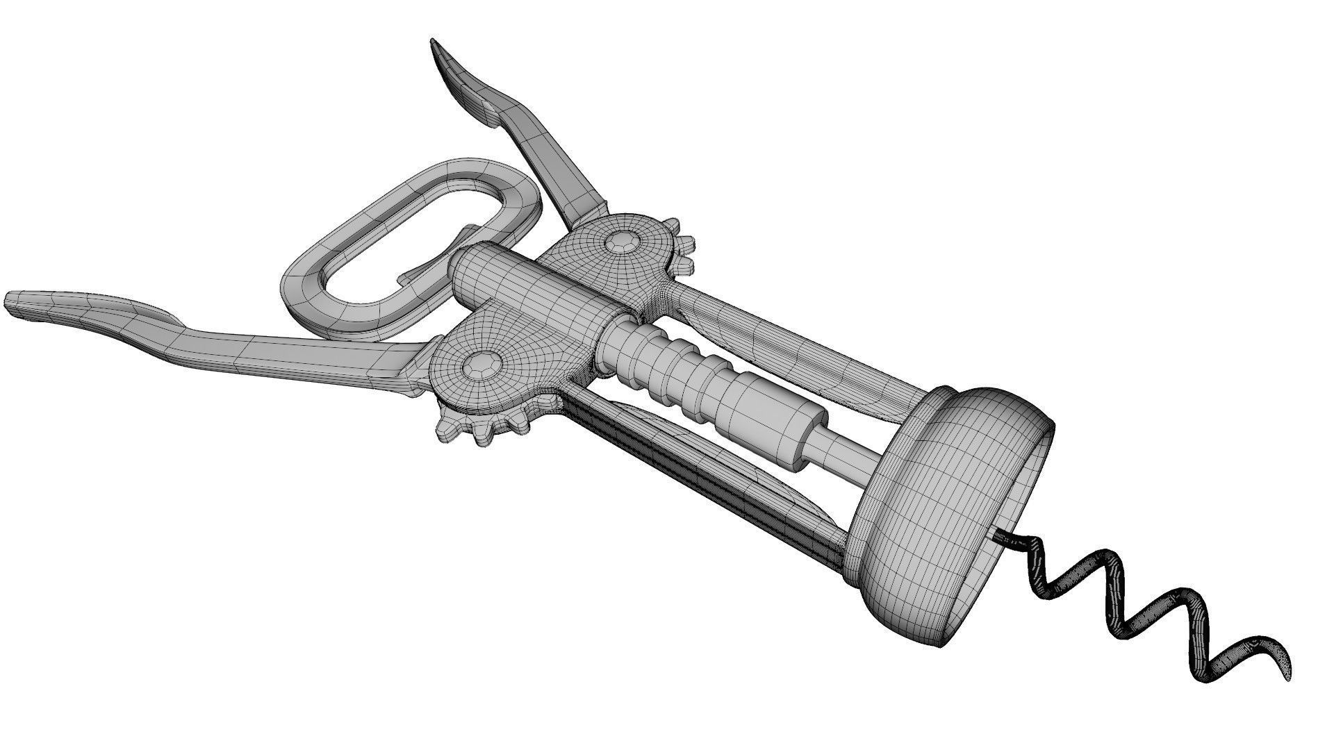 Corkscrew wine 3D model_20