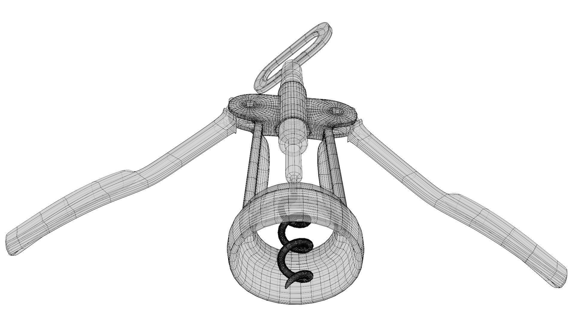 Corkscrew wine 3D model_23