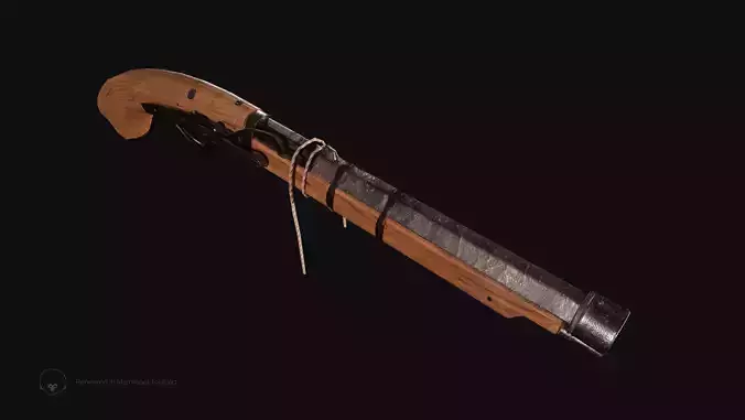 Japanese Shortmatchlock  Low-poly 3D model