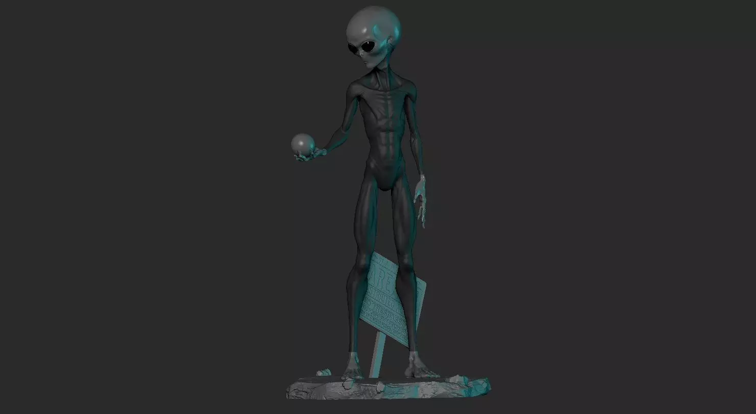 Alien grey 3D print model