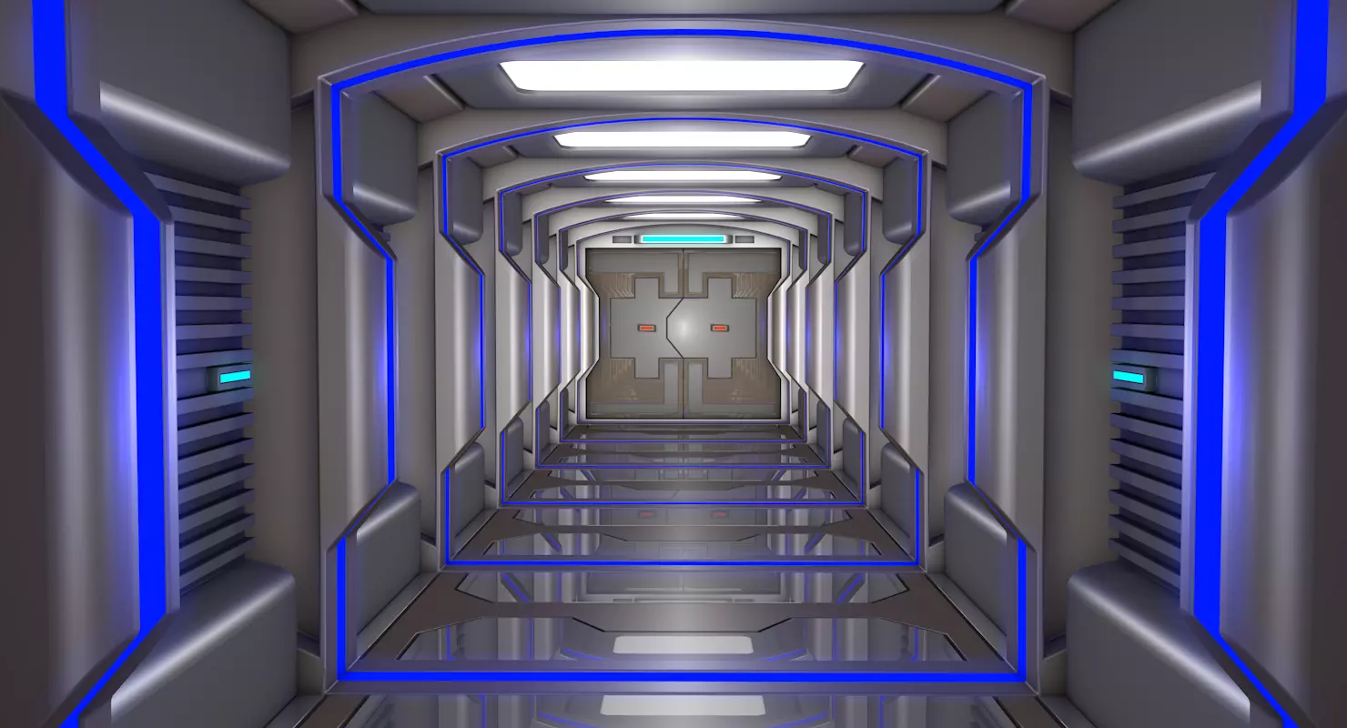 Sci Fi Corridor   3D model_0