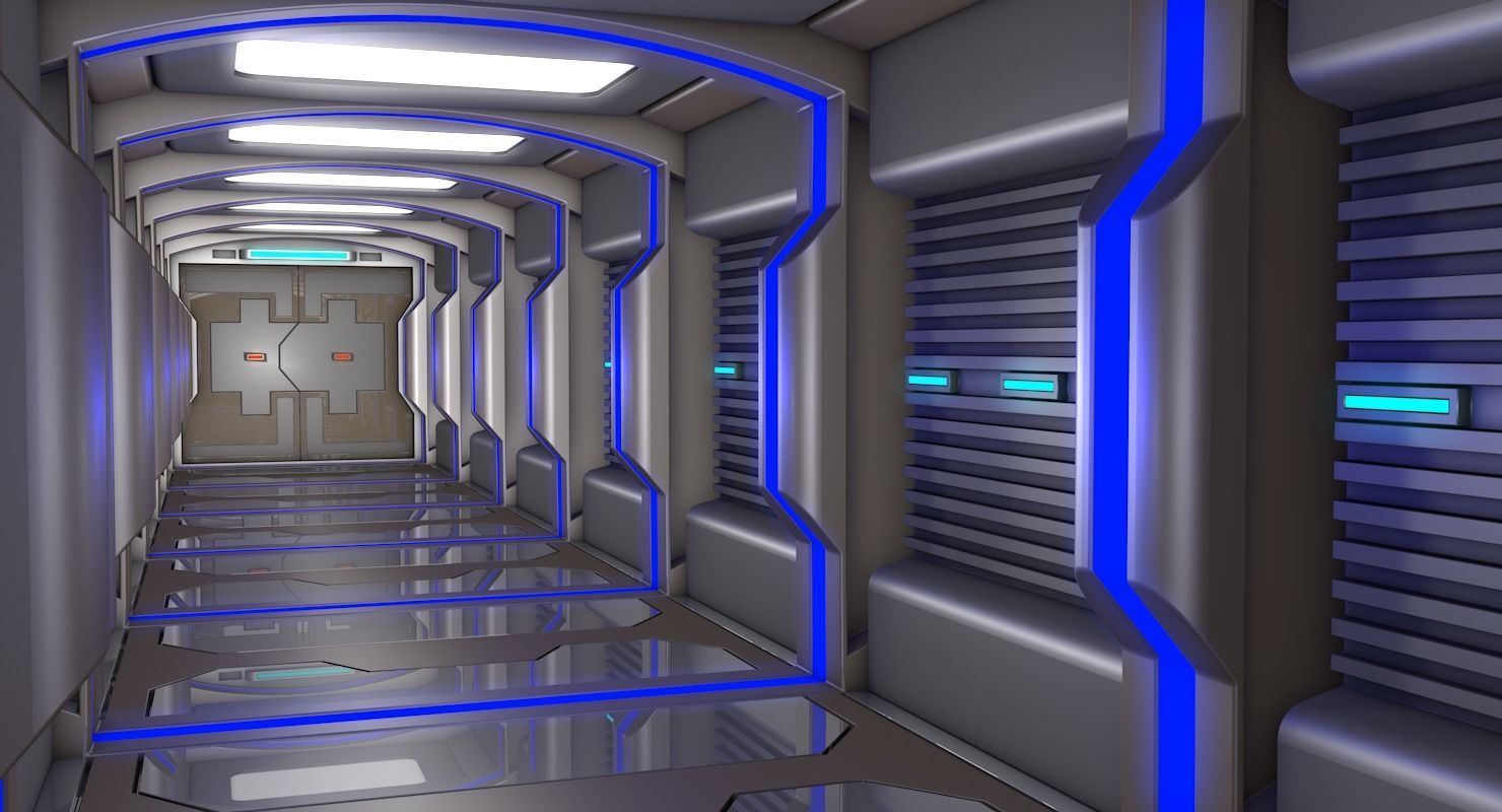 Sci Fi Corridor   3D model_1