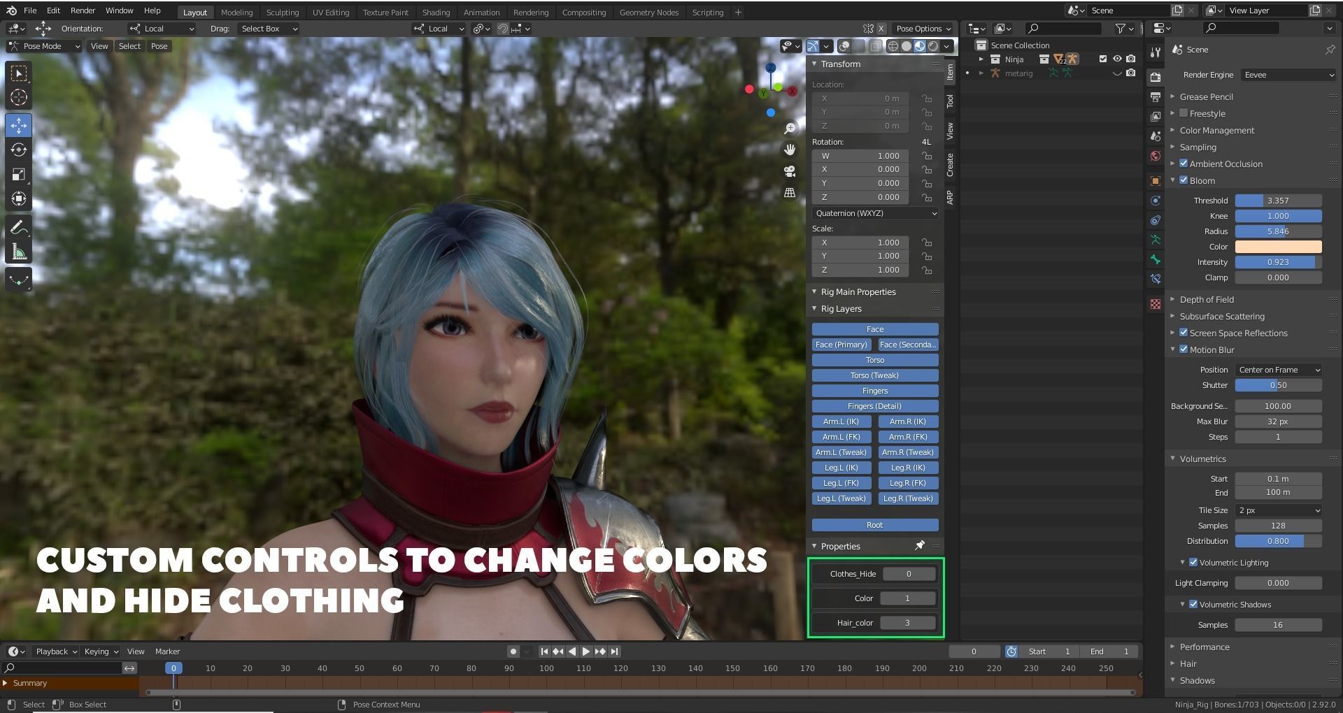Warrior Ninja  - Unreal Game Ready Model Low-poly 3D model_8