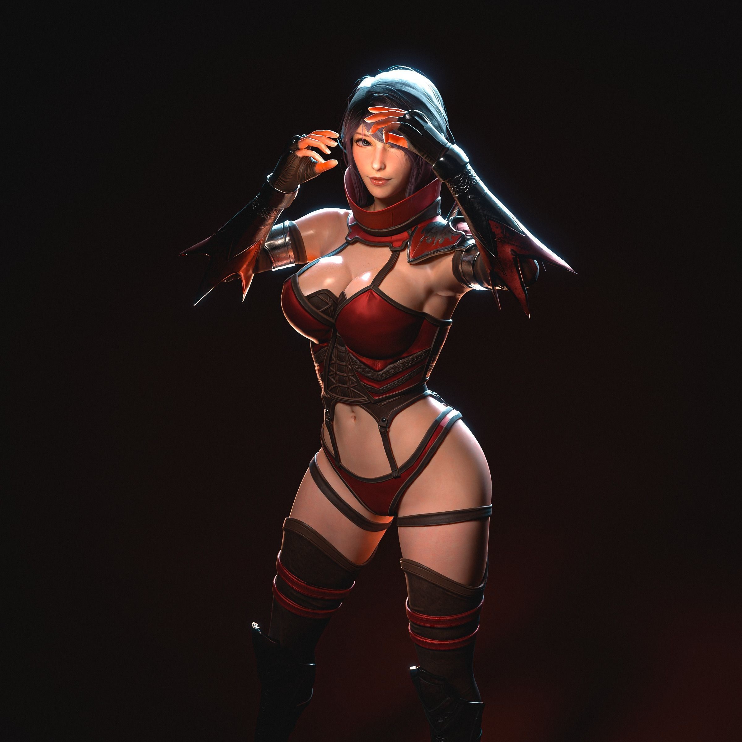 Warrior Ninja  - Unreal Game Ready Model Low-poly 3D model_13