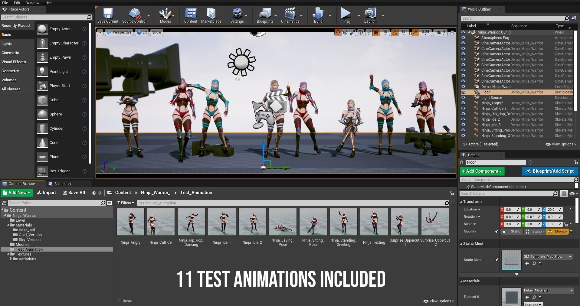 Warrior Ninja  - Unreal Game Ready Model Low-poly 3D model_44