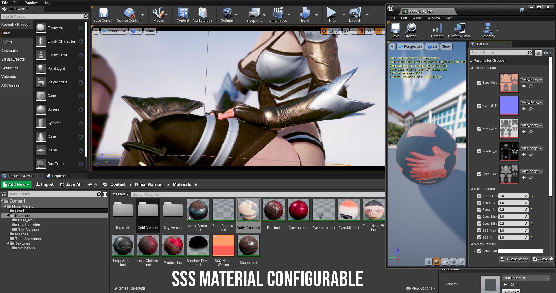 Warrior Ninja  - Unreal Game Ready Model Low-poly 3D model_45