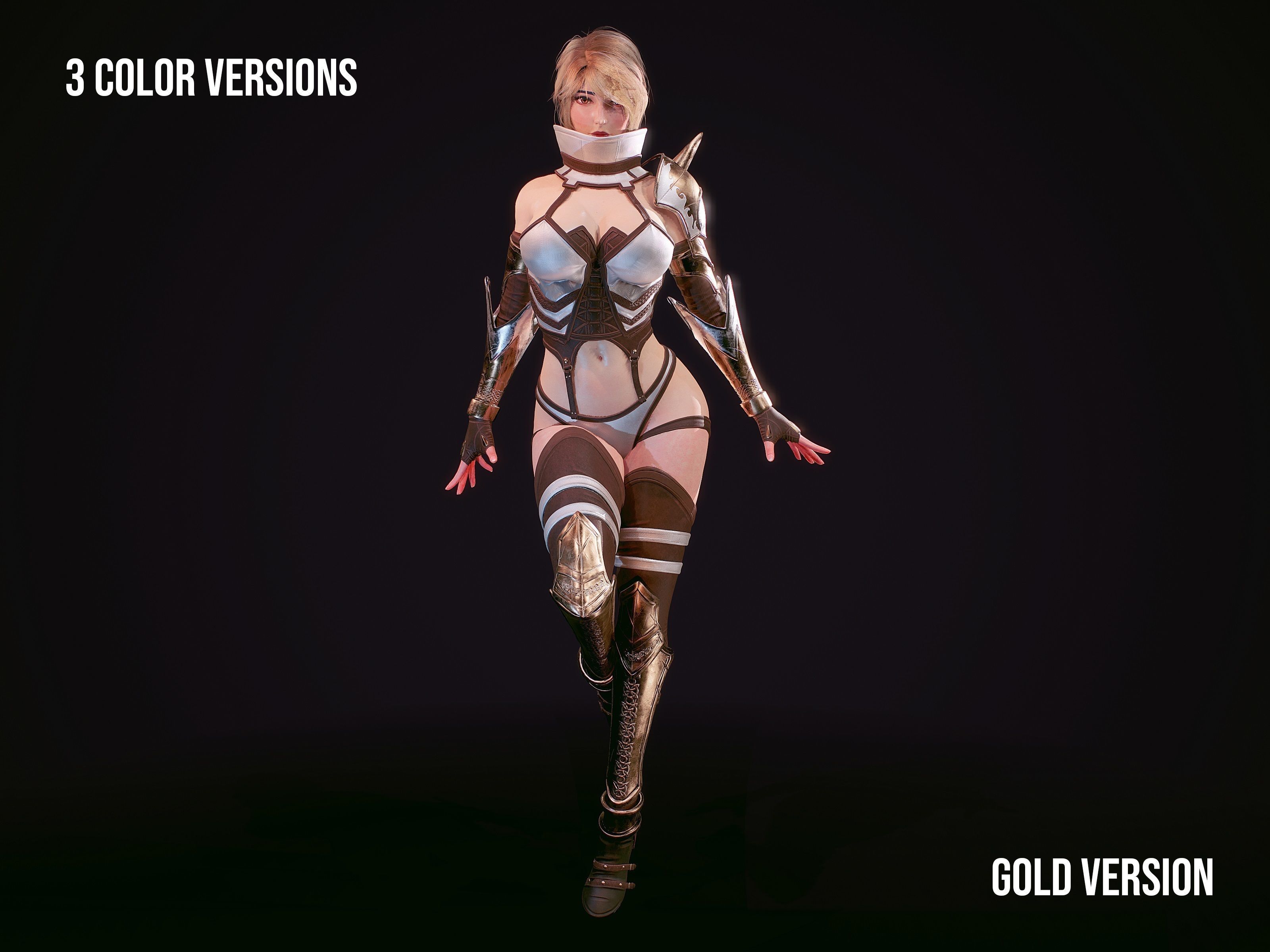 Warrior Ninja  - Unreal Game Ready Model Low-poly 3D model_19