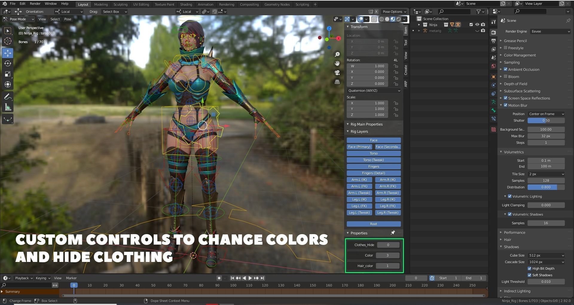 Warrior Ninja  - Unreal Game Ready Model Low-poly 3D model_6