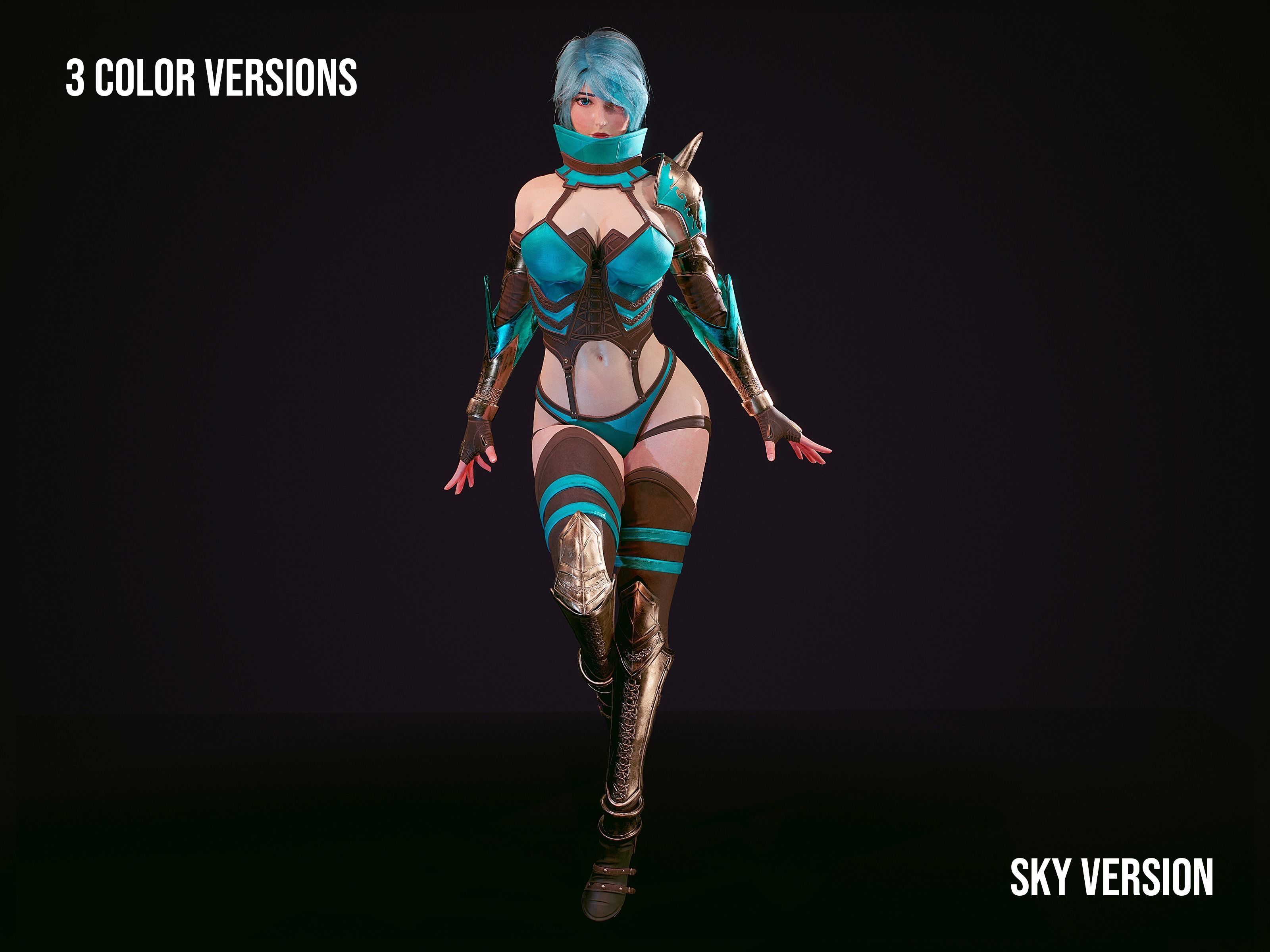 Warrior Ninja  - Unreal Game Ready Model Low-poly 3D model_20