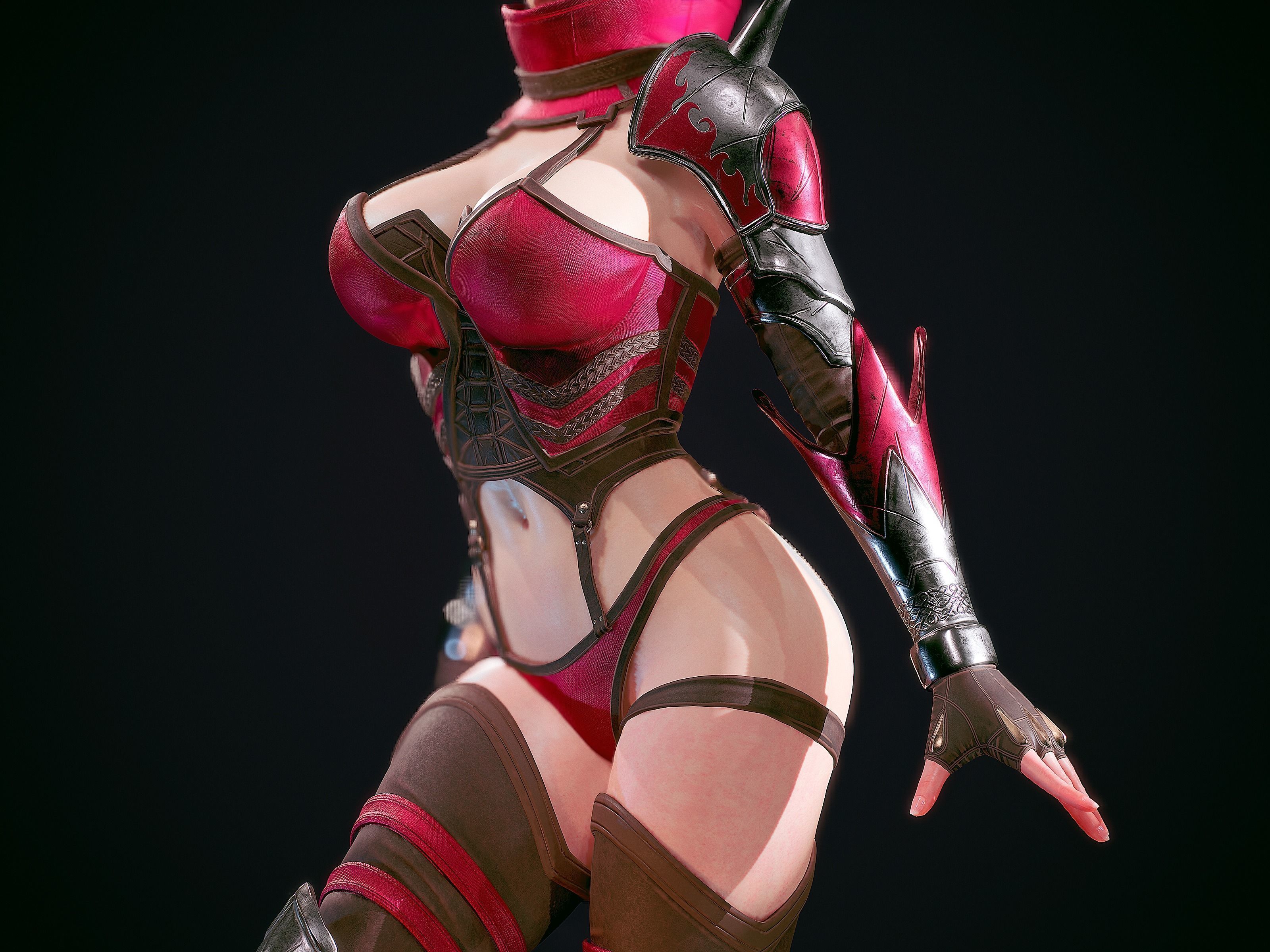 Warrior Ninja  - Unreal Game Ready Model Low-poly 3D model_22