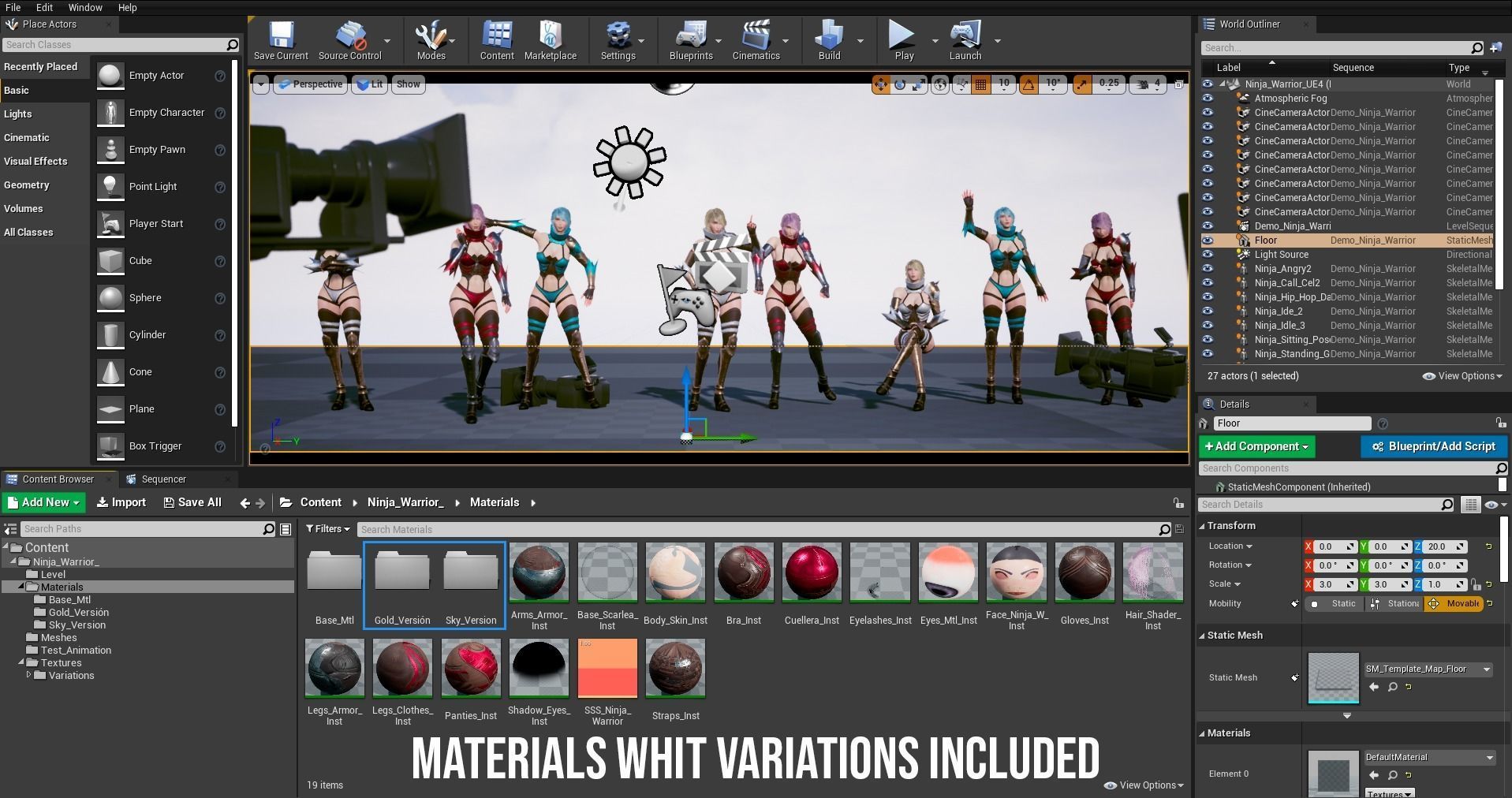 Warrior Ninja  - Unreal Game Ready Model Low-poly 3D model_46