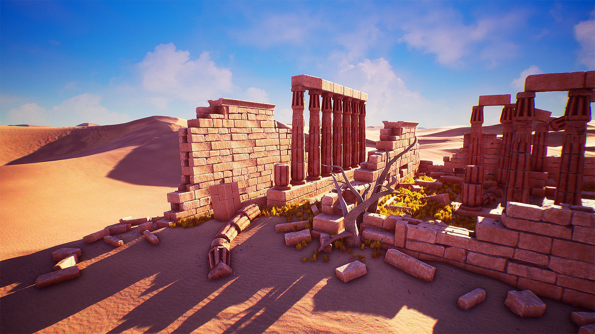 Ancient Sandstone Bricks Low-poly 3D model_5