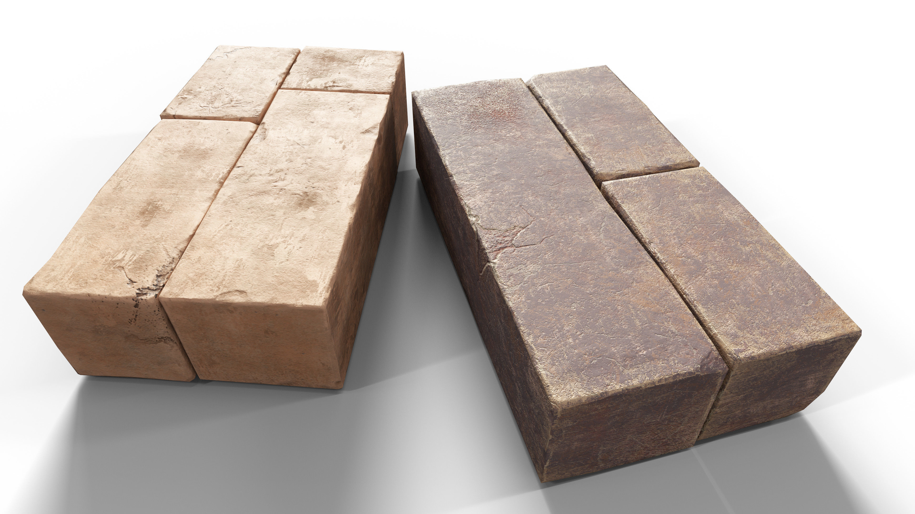 Ancient Sandstone Bricks Low-poly 3D model_3