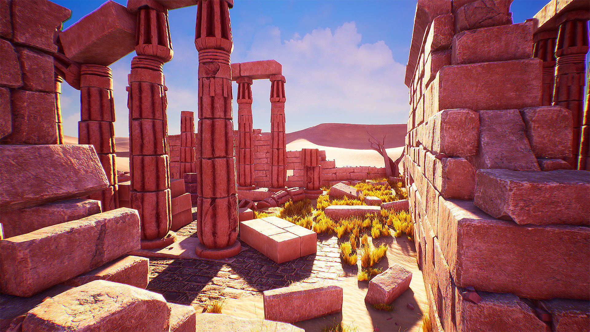 Ancient Sandstone Bricks Low-poly 3D model_4