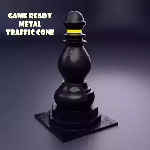 Game Ready PBR Metal Traffic Dummy Low-poly 3D model