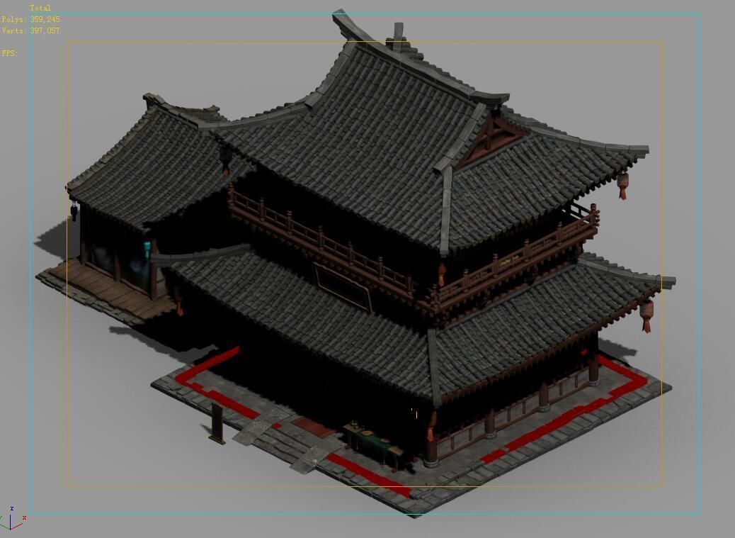 Architecture-Shang Dynasty-Music Shop-25 3D model_4