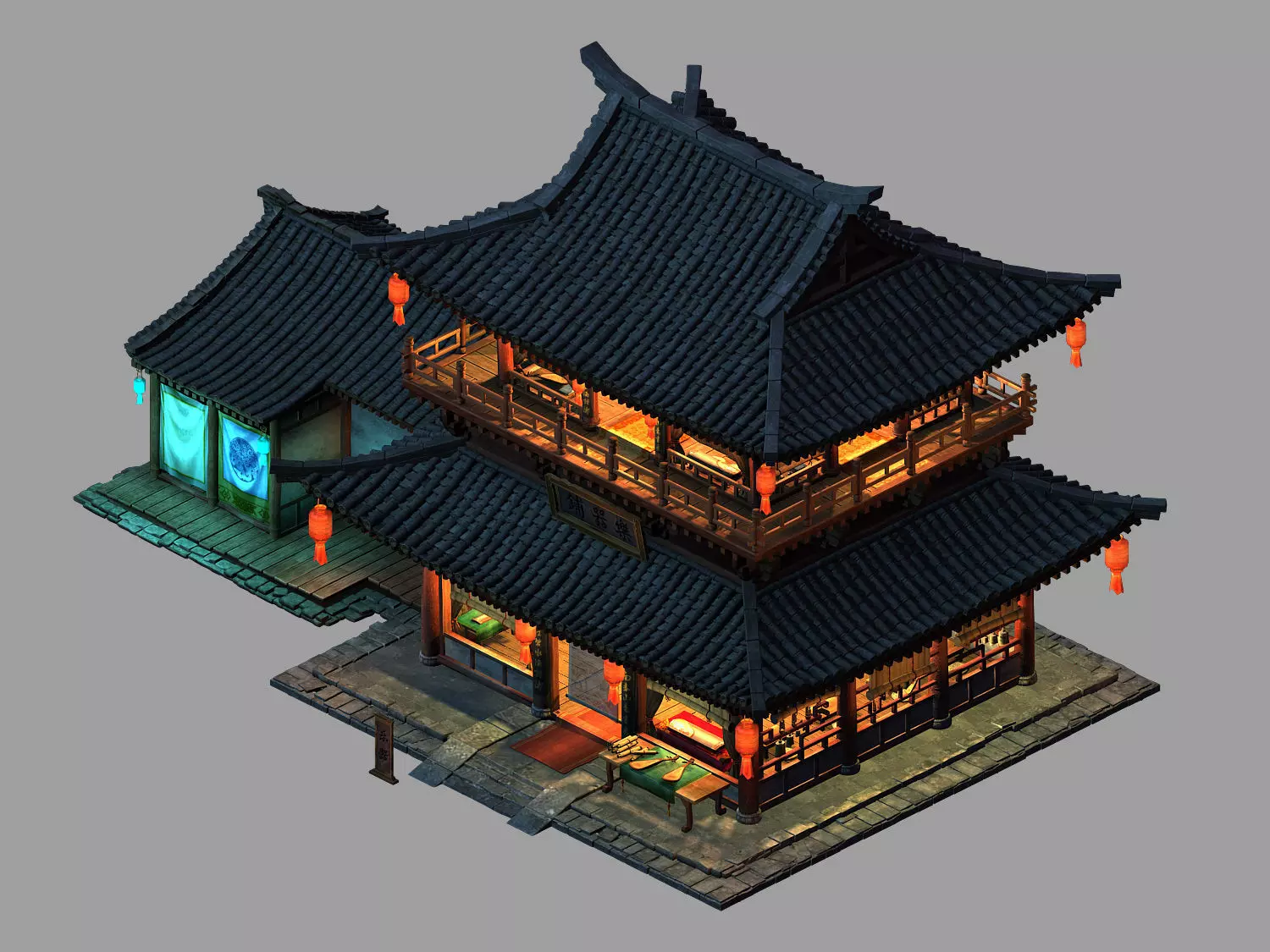 Architecture-Shang Dynasty-Music Shop-25 3D model_0