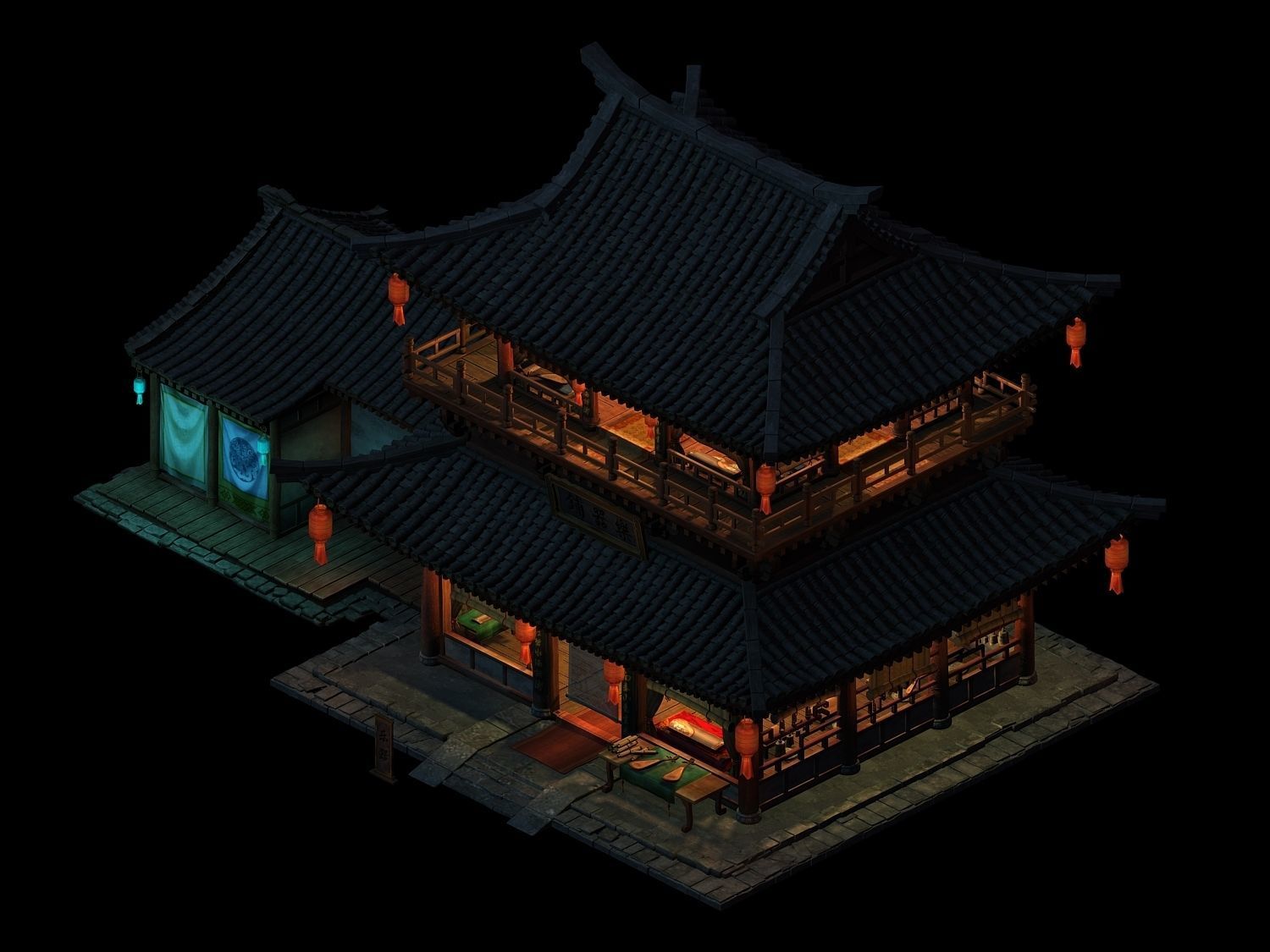 Architecture-Shang Dynasty-Music Shop-25 3D model_1