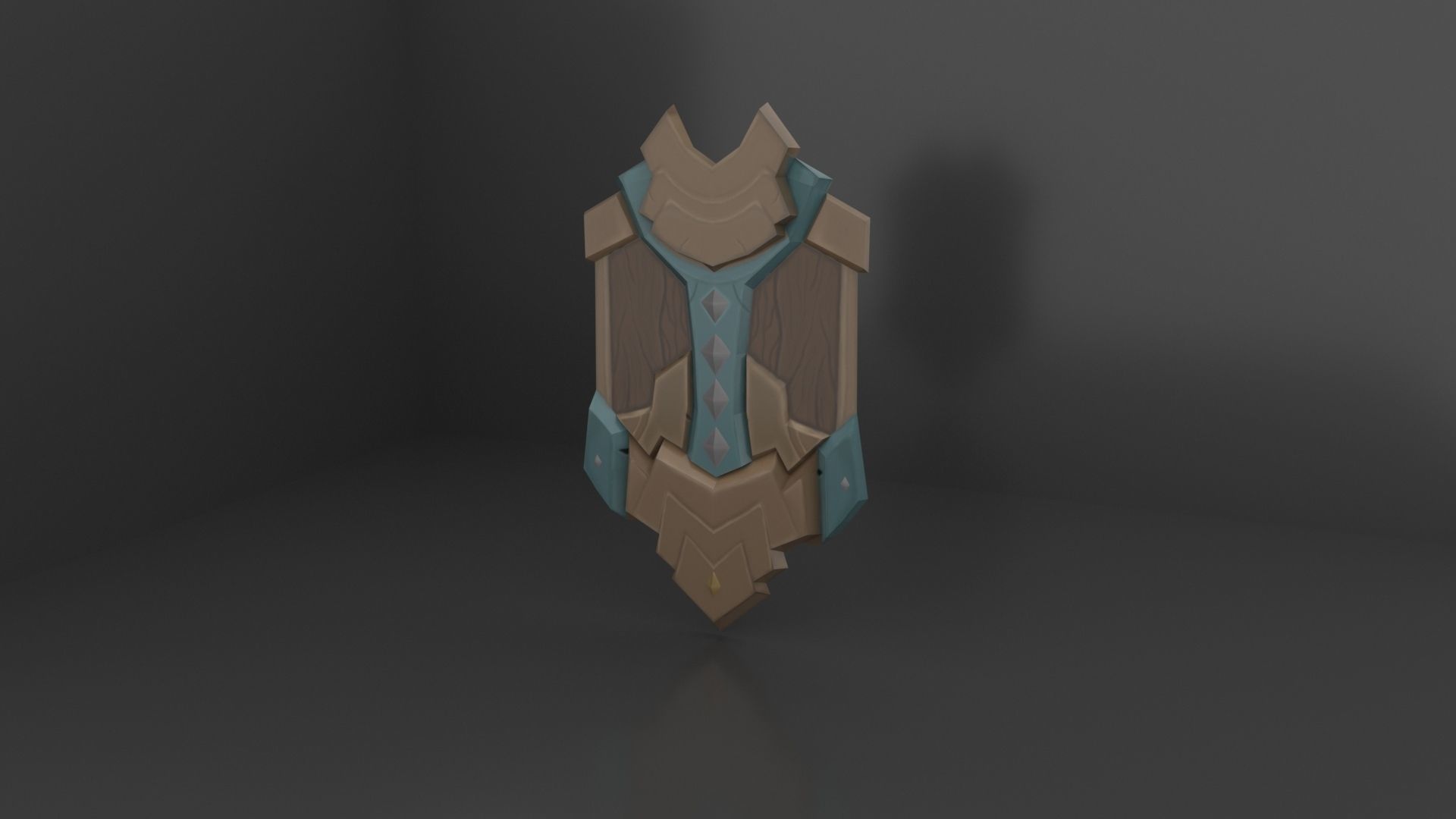 Hand Painted Low Poly Sword Shield Low-poly 3D model_6