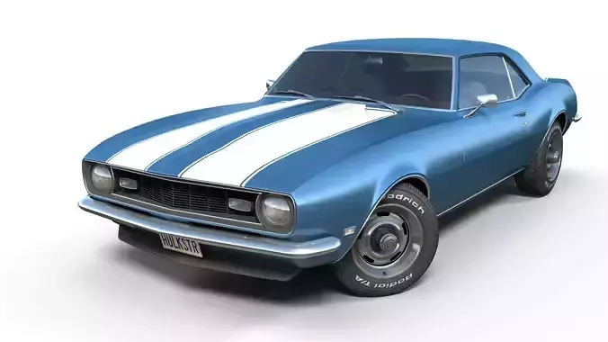 American generic muscle car Low-poly 3D model