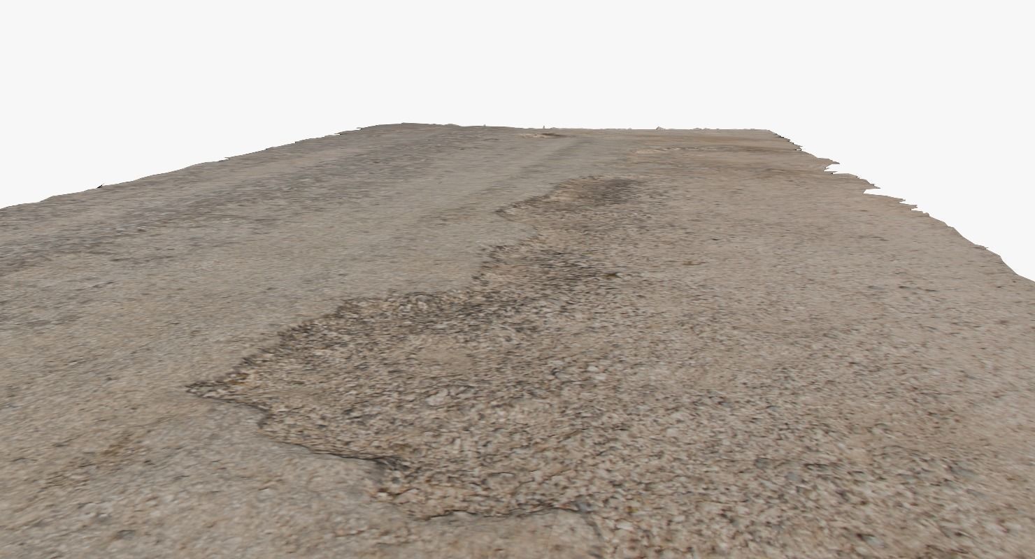 Damaged Road Low-poly 3D model_6