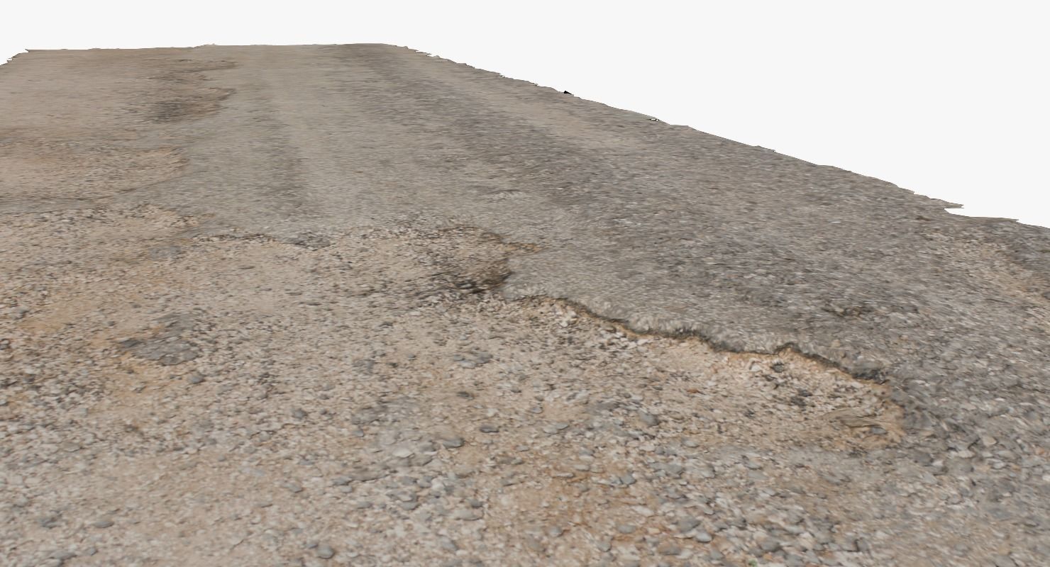Damaged Road Low-poly 3D model_7