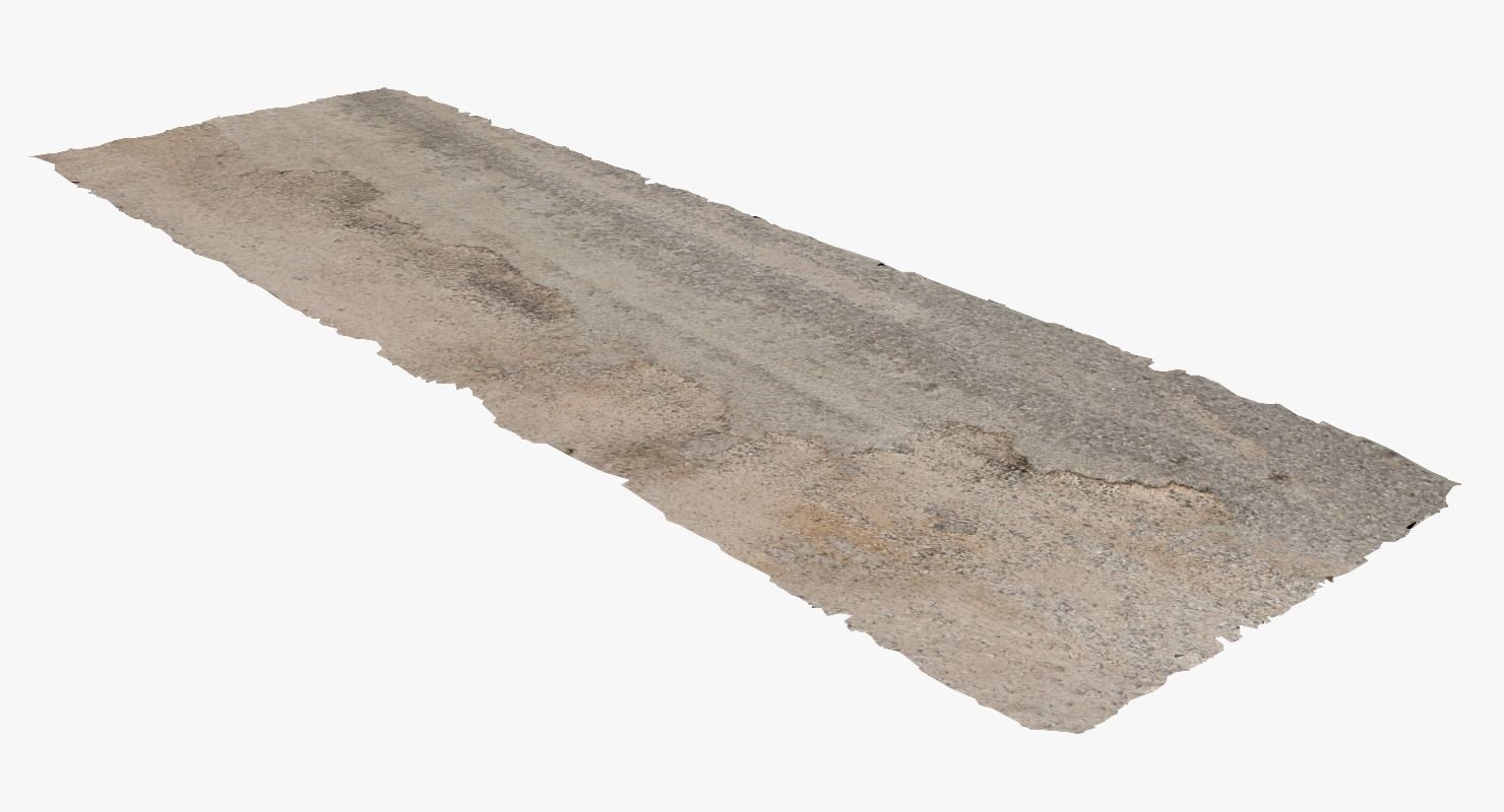 Damaged Road Low-poly 3D model_2