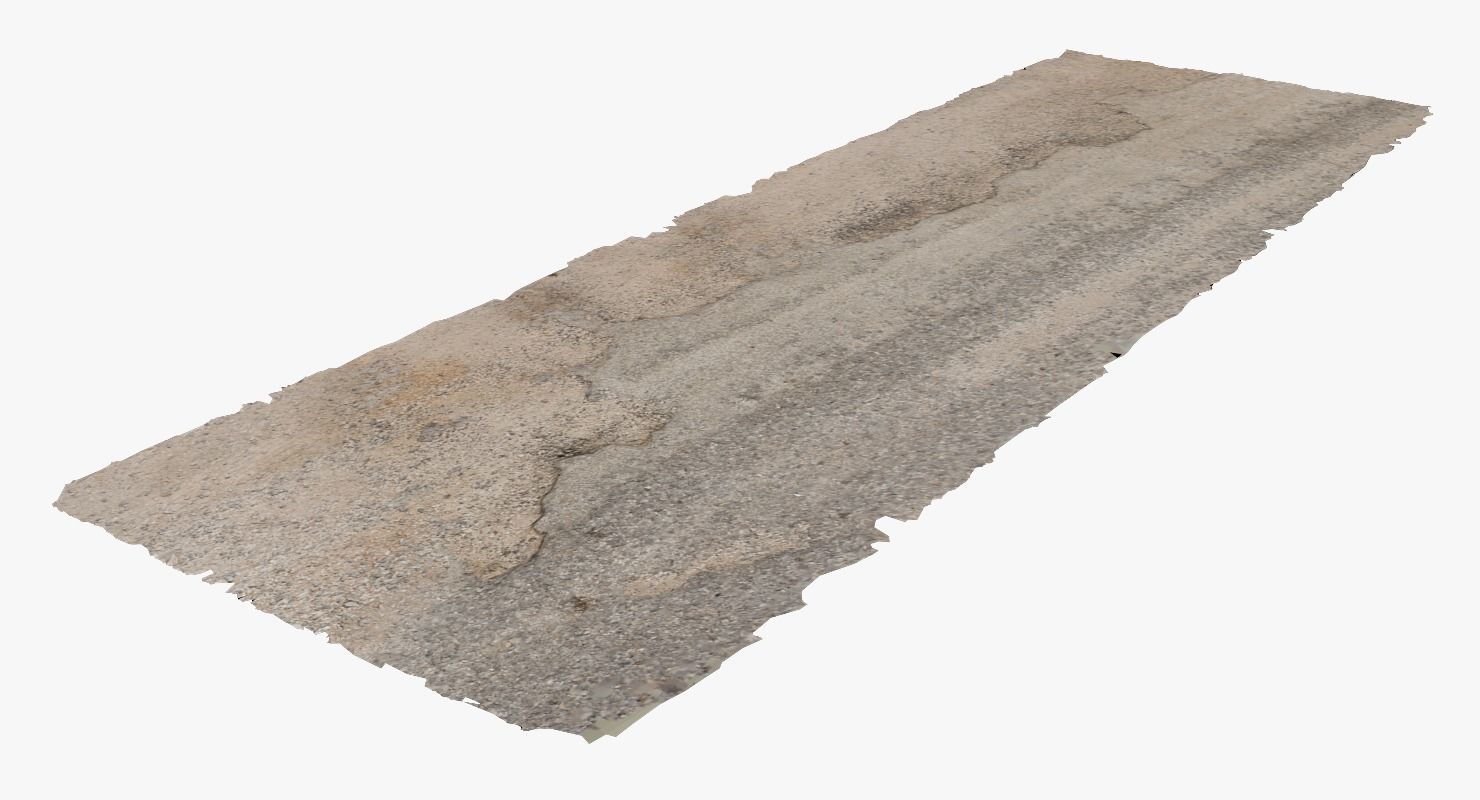 Damaged Road Low-poly 3D model_5