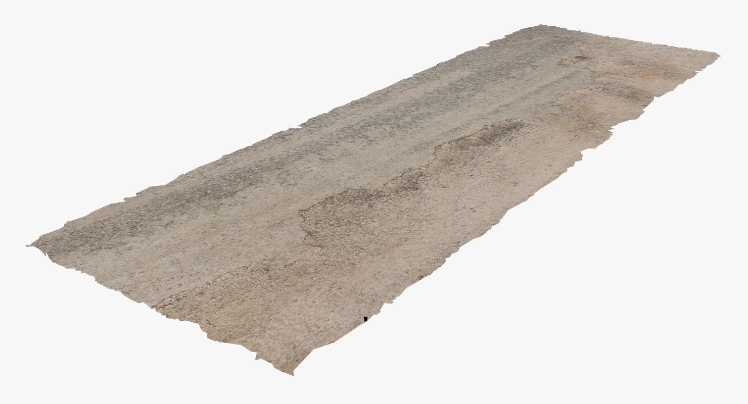 Damaged Road Low-poly 3D model_3