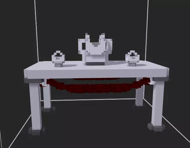  Table with vase for museum and decor Low-poly 3D model_0