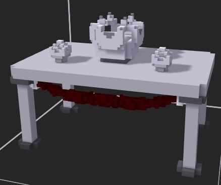  Table with vase for museum and decor Low-poly 3D model_2