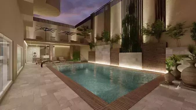 swimming pool area kuwait house 