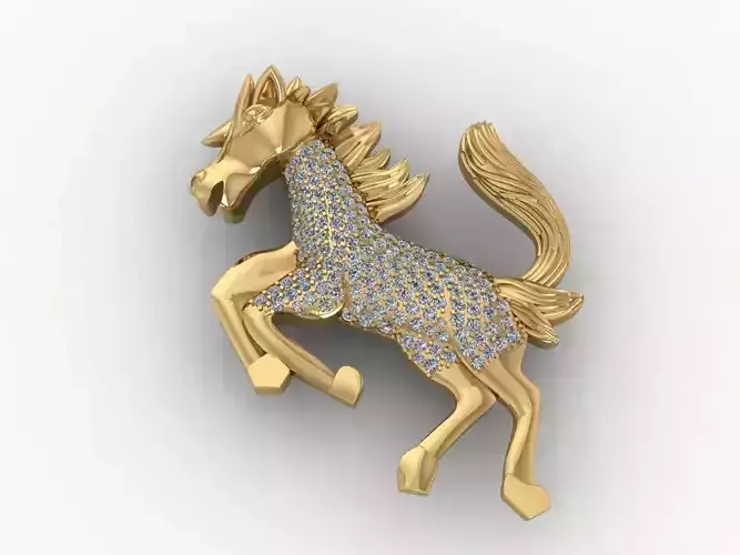 Horse Pendant Full Diamond MatDayNgua 3D print model
