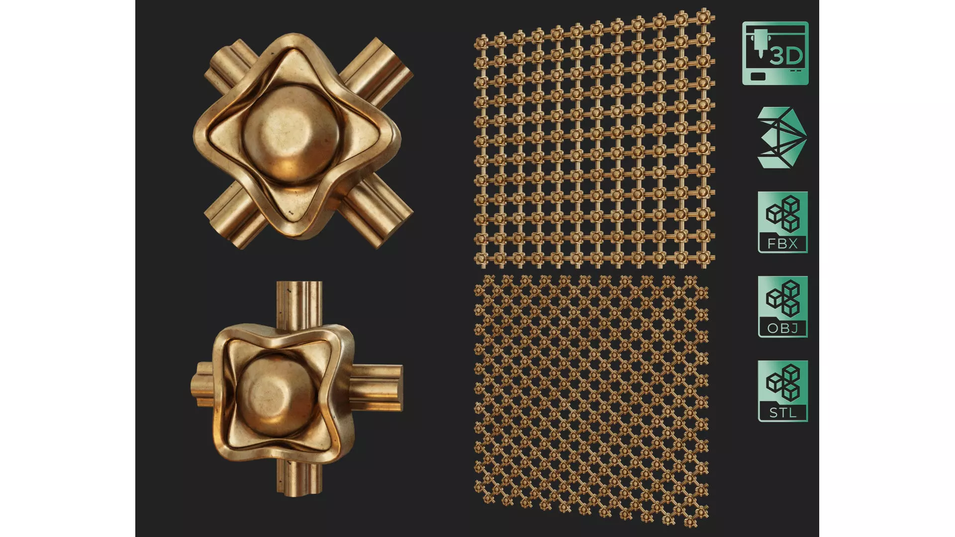 Modular Ornament Grids  3D print model_0