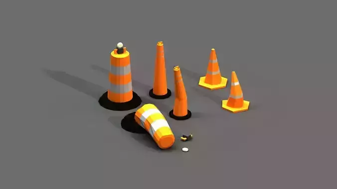 Post Apocalyptic Road Cones Pylons and Barrels