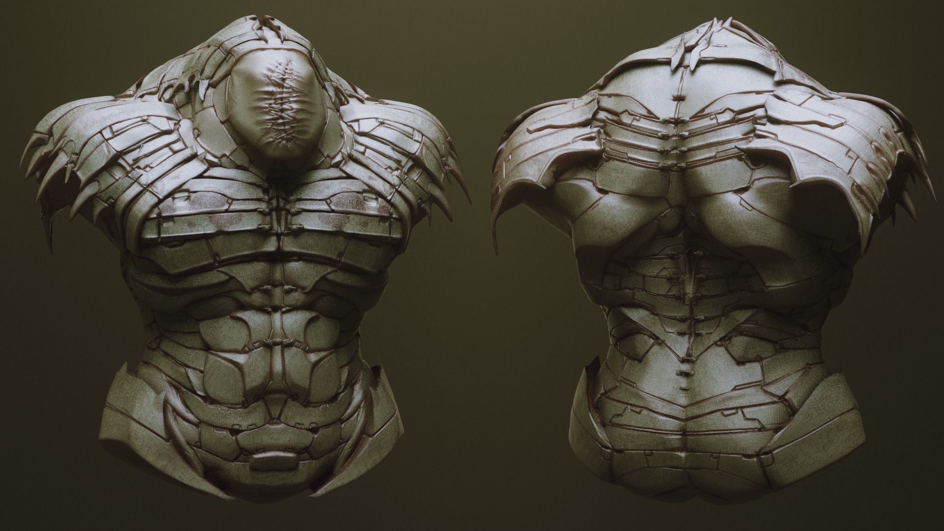 TORSOS - 33 Character and Creature Insert meshes and OBJs 3D model_17