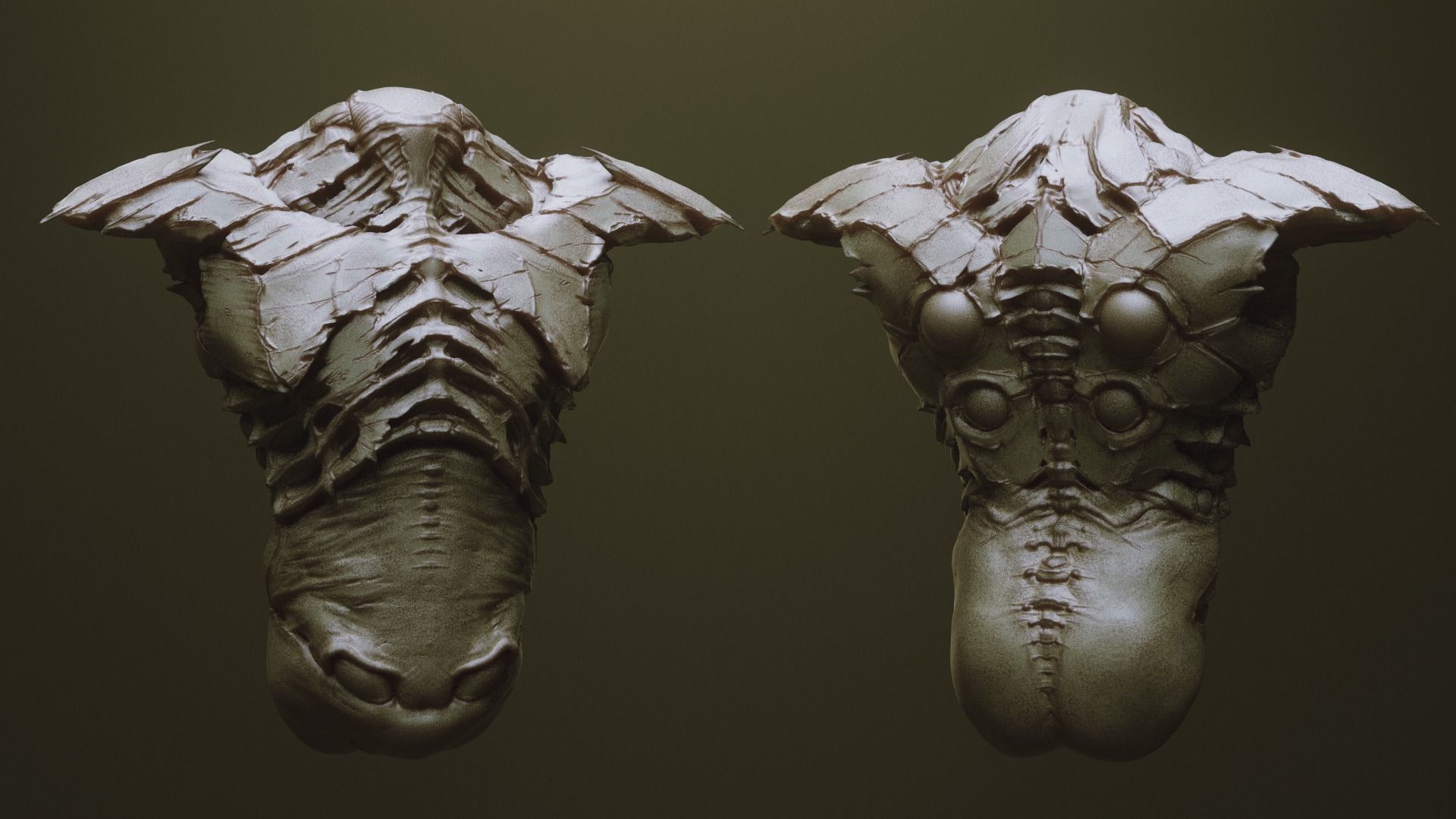 TORSOS - 33 Character and Creature Insert meshes and OBJs 3D model_16