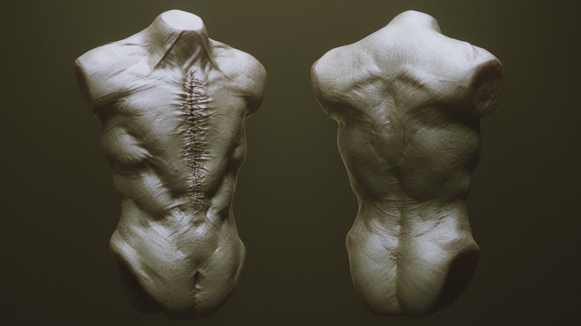 TORSOS - 33 Character and Creature Insert meshes and OBJs 3D model_7