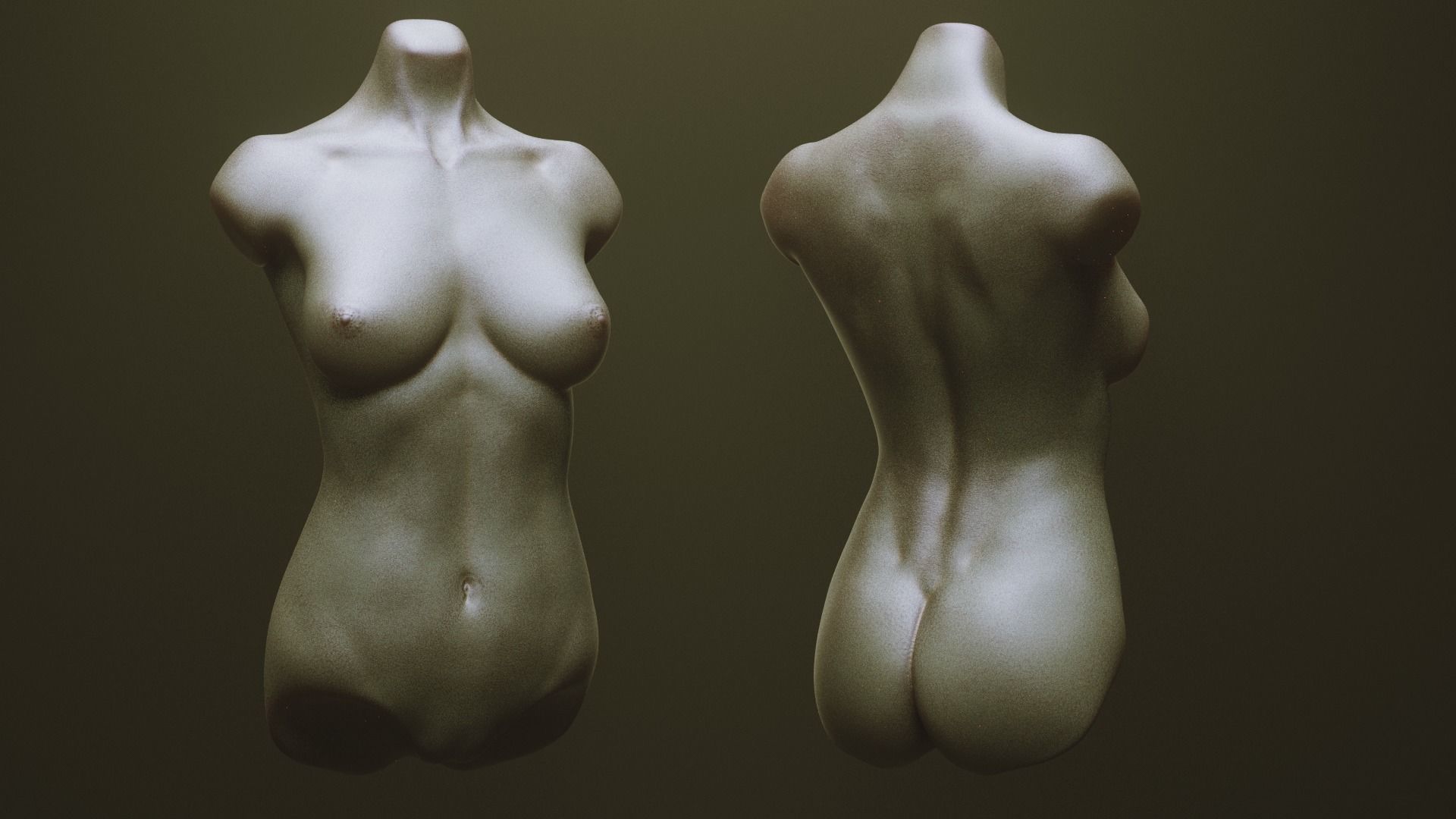 TORSOS - 33 Character and Creature Insert meshes and OBJs 3D model_10