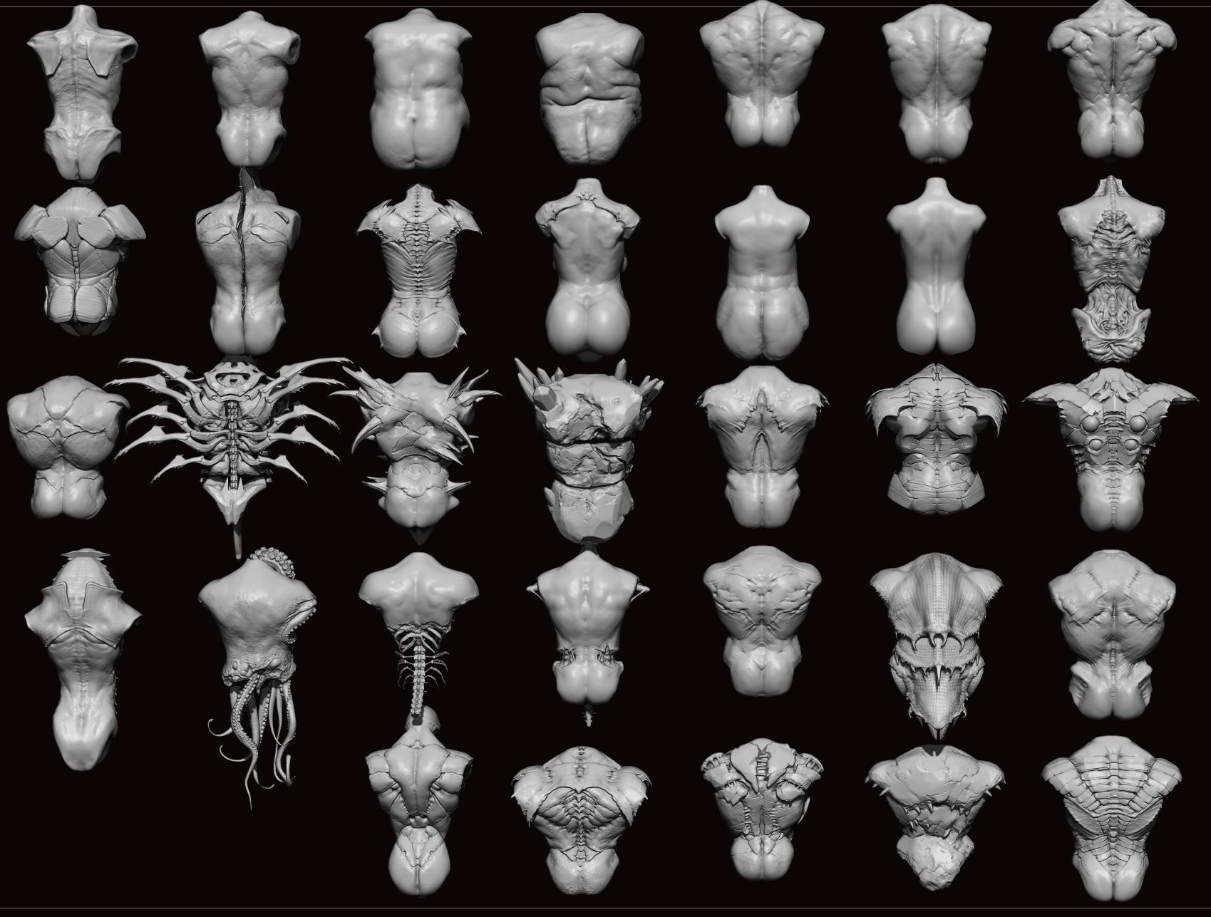 TORSOS - 33 Character and Creature Insert meshes and OBJs 3D model_36