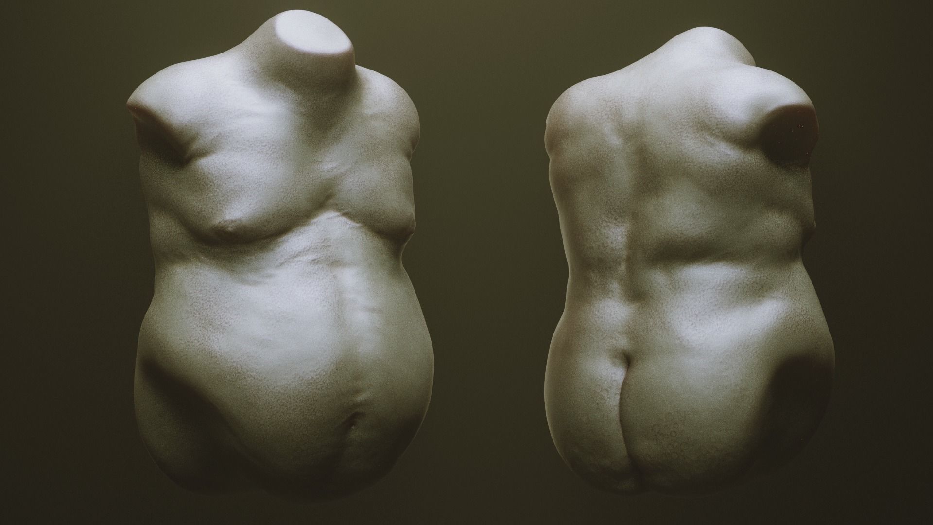 TORSOS - 33 Character and Creature Insert meshes and OBJs 3D model_6