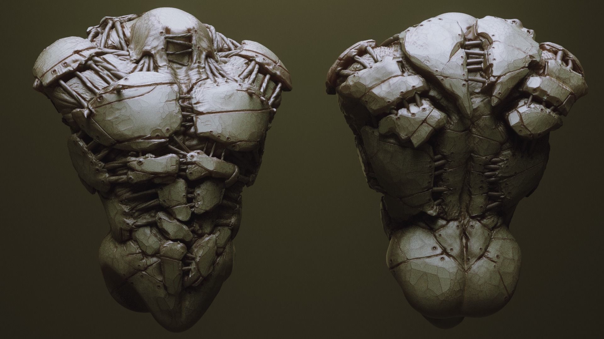 TORSOS - 33 Character and Creature Insert meshes and OBJs 3D model_32