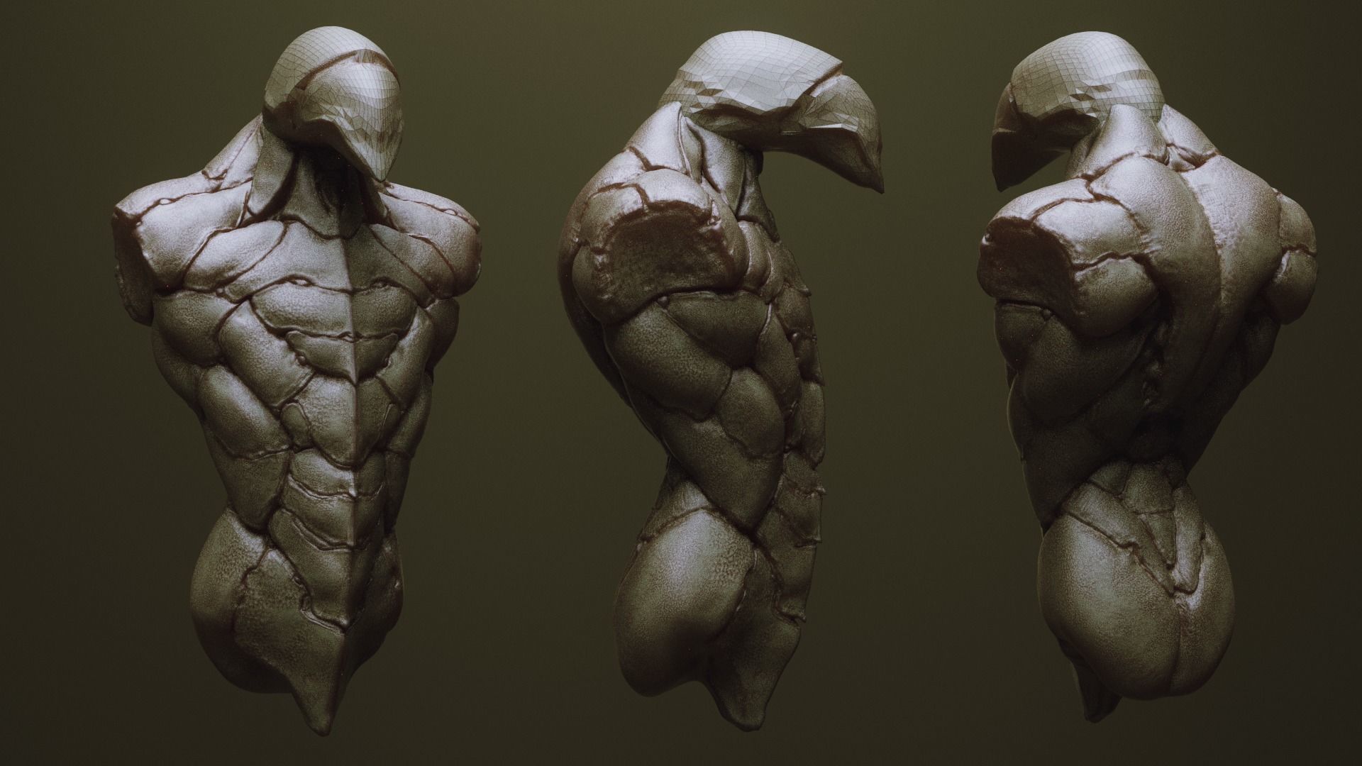 TORSOS - 33 Character and Creature Insert meshes and OBJs 3D model_34
