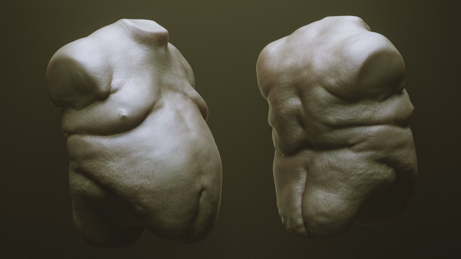 TORSOS - 33 Character and Creature Insert meshes and OBJs 3D model_5
