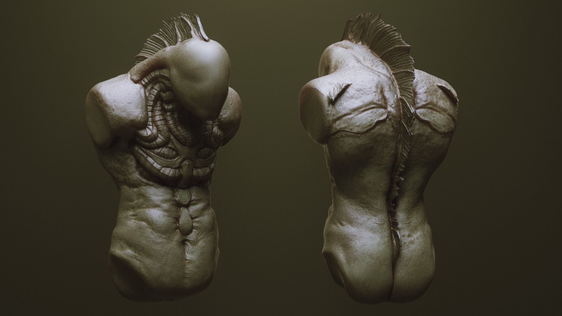 TORSOS - 33 Character and Creature Insert meshes and OBJs 3D model_14