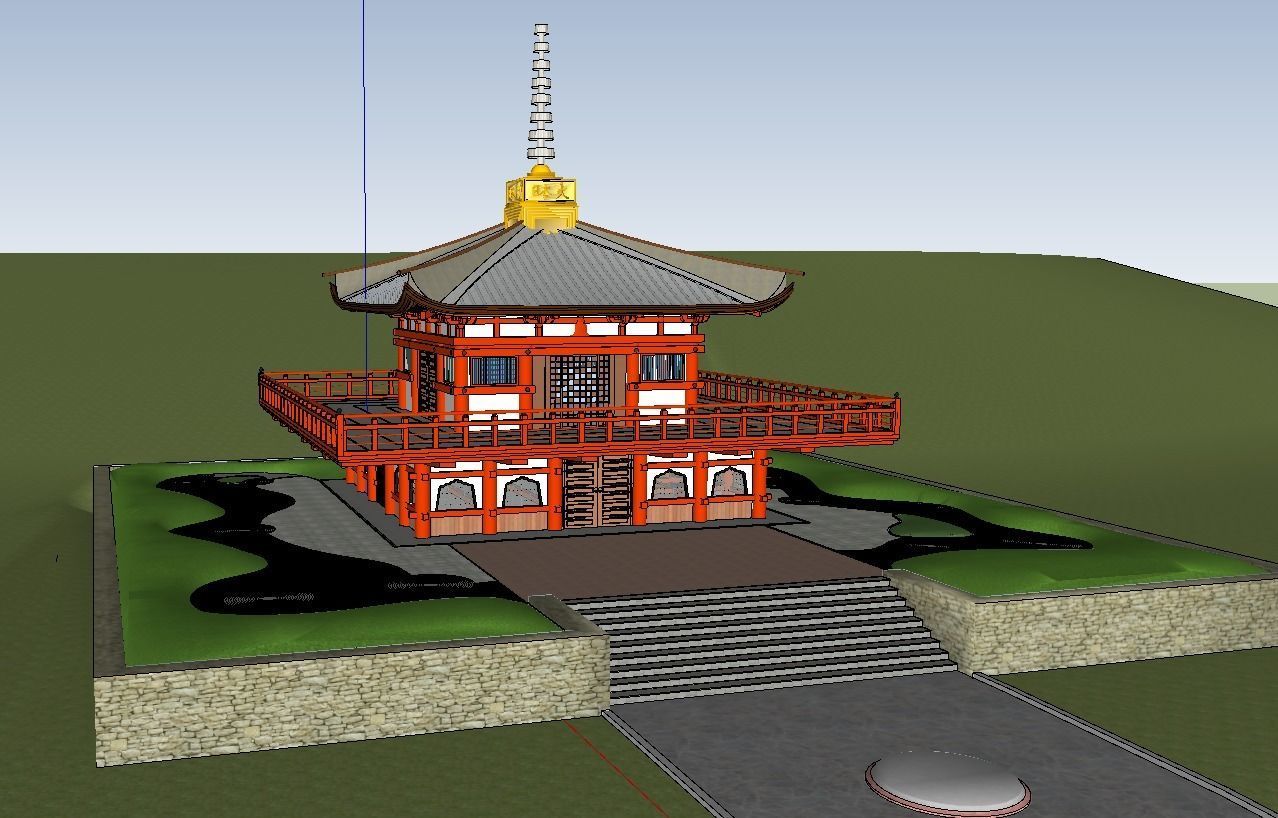 Japanese Temple Set 3D model_2